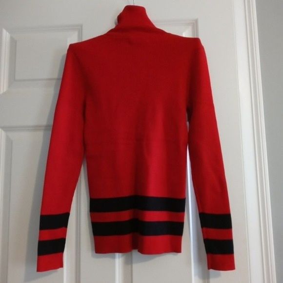 NWT Lauren Ralph Lauren Red and Black Turtleneck Sweater - Picture 10 of 11